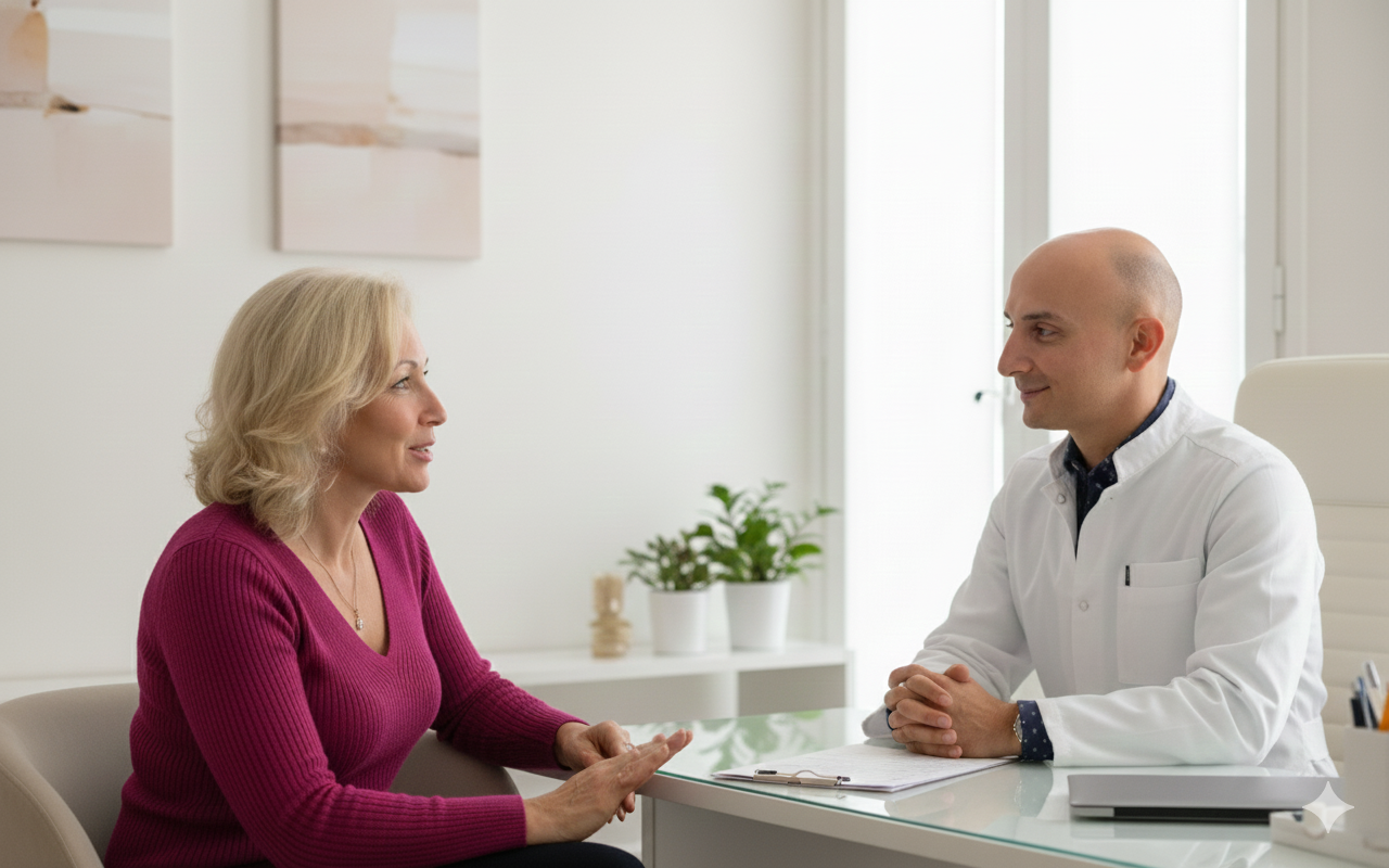 Medizinische Beratung zu Tränensäcken